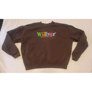 Wilbur Soot Mens Brown Sweatshirts Sz Large 1996 Merchandise Geek Nerd 90s Y2K